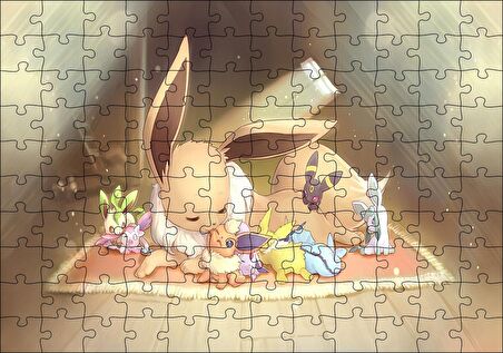 Cakapuzzle  Pokemon Ailesi Rockruff Görseli Puzzle Yapboz MDF Ahşap