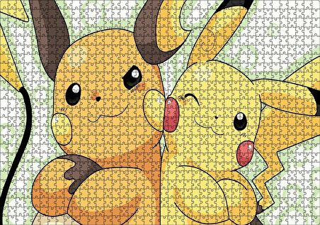 Cakapuzzle  Pokemon Pikachu Ve Raichu Görseli Puzzle Yapboz MDF Ahşap