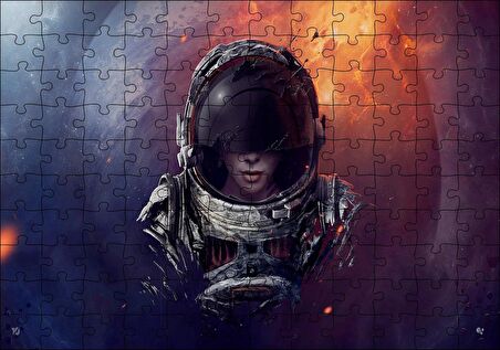 Cakapuzzle  Uzay Güneş Işığı Astronot Görseli Puzzle Yapboz MDF Ahşap
