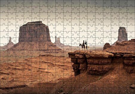 Cakapuzzle  Anıt Vadisi Kızılderili Atlılar Görseli Puzzle Yapboz MDF Ahşap