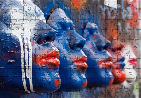 Cakapuzzle  Duvarda Yüz Büstleri Puzzle Yapboz MDF Ahşap