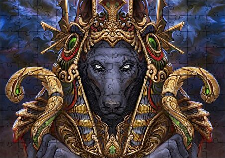 Cakapuzzle  Kurt Firavun Dijital Çizim Puzzle Yapboz MDF Ahşap