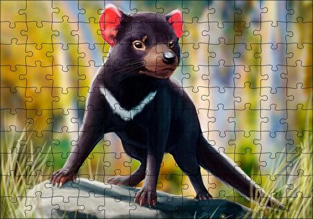 Cakapuzzle  Tazmanya Canavarı Dijital Çizim Puzzle Yapboz MDF Ahşap