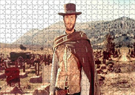 Cakapuzzle İyi Kötü Çirkin Clint Eastwood Puzzle Yapboz MDF Ahşap