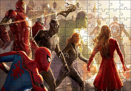 Cakapuzzle Marvel Sinematik Evreni Tüm Kahramanlar Puzzle Yapboz MDF Ahşap