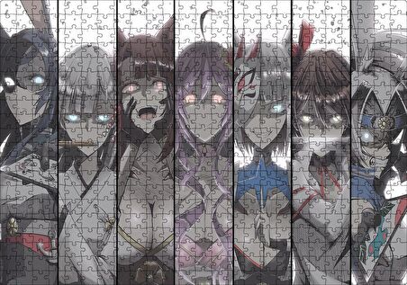 Cakapuzzle Anime Karakteri Kızlar Bir Arada Puzzle Yapboz MDF Ahşap