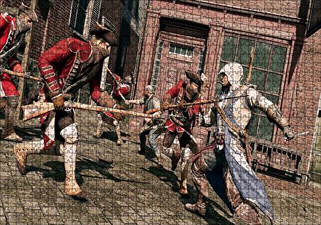 Cakapuzzle Süngüleriyle Savaşan Askerler Puzzle Yapboz MDF Ahşap