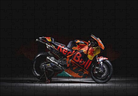Cakapuzzle Suzuki Redbull Siyah Kırmızı Motorsiklet Karanlık Arka Plan Puzzle Yapboz MDF Ahşap
