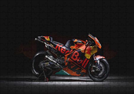 Cakapuzzle Suzuki Redbull Siyah Kırmızı Motorsiklet Karanlık Arka Plan Puzzle Yapboz MDF Ahşap