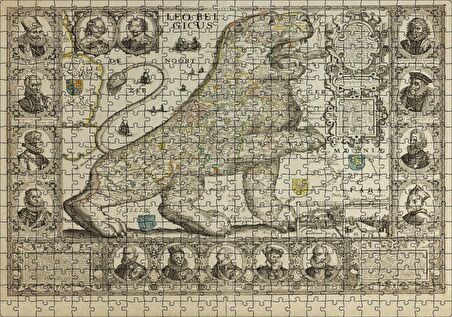 Cakapuzzle Aslan Şeklinde Eski Belçika Haritası Puzzle Yapboz MDF Ahşap