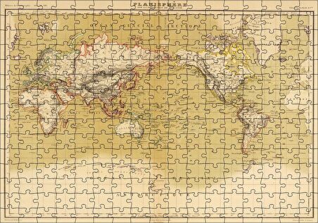 Cakapuzzle Dünya Haritası 1833 Yılı Puzzle Yapboz MDF Ahşap