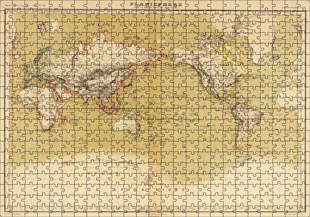 Cakapuzzle Dünya Haritası 1833 Yılı Puzzle Yapboz MDF Ahşap