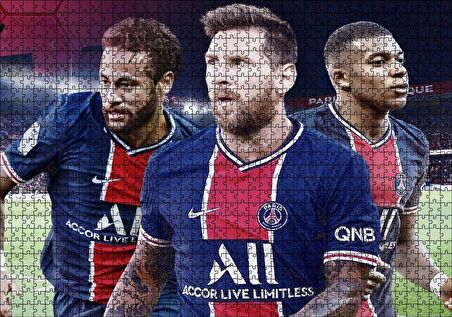 Cakapuzzle Messi Neymar Mbappe Artık  Bi Arada Puzzle Yapboz MDF Ahşap