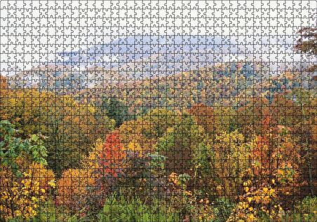 Cakapuzzle Appalachian Dağlarında Sonbahar Renkleri Puzzle Yapboz MDF Ahşap