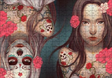 Cakapuzzle Genç Kız ve Ters Simetrik Ölüsü Puzzle Yapboz MDF Ahşap