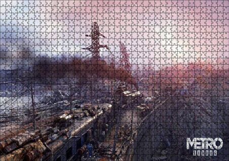 Cakapuzzle Metro Exodus Buharlı Tren ve Harabe Şehir Puzzle Yapboz MDF Ahşap