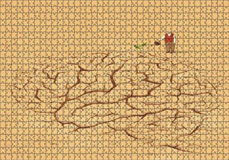 Cakapuzzle Beyne Bir Düşünce Ekmek ve Yeşertmek Puzzle Yapboz MDF Ahşap