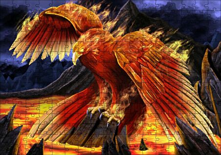 Cakapuzzle Fantezi Hayvanlar Anka Kuşu Sanatsal Görsel Puzzle Yapboz MDF Ahşap