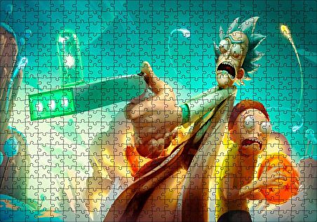 Cakapuzzle Rick ve Morty Dragon Ball Puzzle Yapboz MDF Ahşap