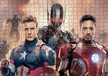 Cakapuzzle Yenilmezler Ultron Çağı Iron Man ve Kaptan Amerika Puzzle Yapboz MDF Ahşap