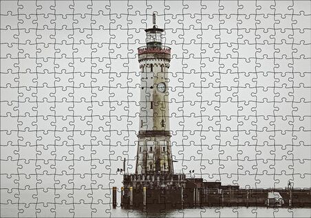 Cakapuzzle Deniz Feneri ve Sisli Deniz Puzzle Yapboz MDF Ahşap