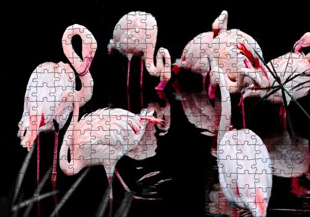 Cakapuzzle Flamigolar Karanlık Göl Arka Plan Puzzle Yapboz MDF Ahşap