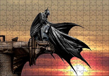Cakapuzzle Gotham Şövalyesi Batman ve Gün Batımı Puzzle Yapboz MDF Ahşap