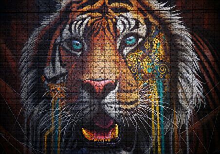 Cakapuzzle Kaplan Yakın Plan Graffiti Duvar Boyama Puzzle Yapboz MDF Ahşap