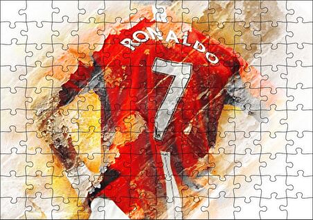 Cakapuzzle Numara 7 Formalı Ronaldo Sırt Görünüm Puzzle Yapboz MDF Ahşap
