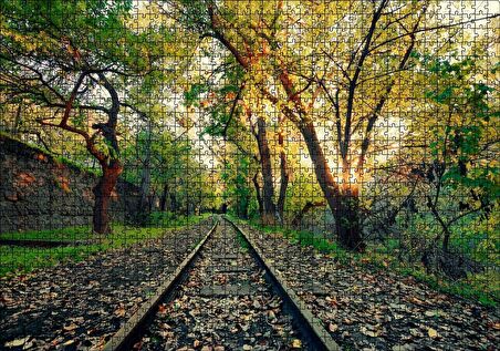 Cakapuzzle Ermenistan Erivan Orman İçi Demiryolu Puzzle Yapboz MDF Ahşap
