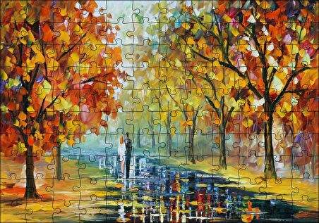 Cakapuzzle Ağaçlı Yolda Sevgili Çift Puzzle Yapboz MDF Ahşap