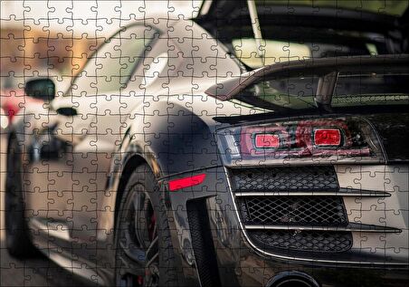 Cakapuzzle Audi R8 Siyah Modifiye Otomobil Görseli Puzzle Yapboz MDF Ahşap