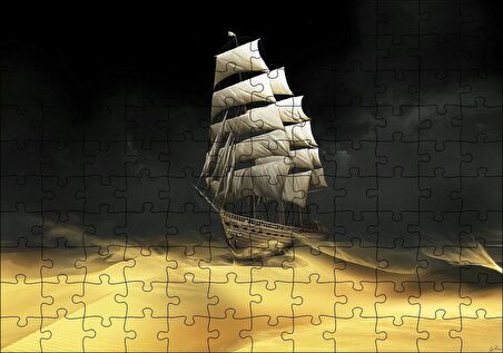 Cakapuzzle Çöl Kum Filmler Sanat Eseri Yelkenli Gemi Puzzle Yapboz MDF Ahşap