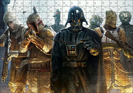 Cakapuzzle Darth Vader ve Ödül Avcıları Puzzle Yapboz MDF Ahşap