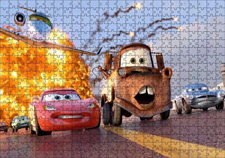 Cakapuzzle Disney Cars Şimşek McQueen ve Mater Puzzle Yapboz MDF Ahşap