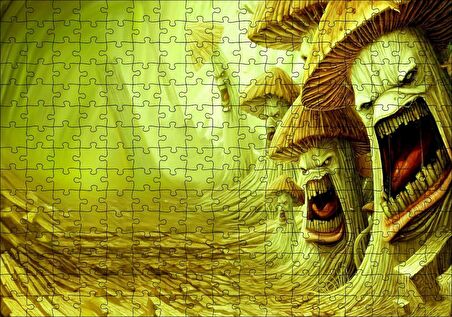 Cakapuzzle Enfekte Mantar Ve Mantar Ordusu Görseli Puzzle Yapboz MDF Ahşap