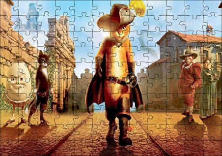 Cakapuzzle Film Çizmeli Kedi Kahramanlar Puzzle Yapboz MDF Ahşap