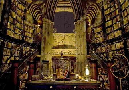 Cakapuzzle Harry Potter Kütüphane Gizli Çömlekçi Cadı Puzzle Yapboz MDF Ahşap