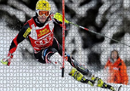 Cakapuzzle Marcel Hirscher Spor Kayak Puzzle Yapboz MDF Ahşap
