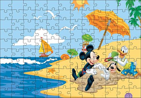 Cakapuzzle Mickey Mouse Donald Duck ile Yaz Maceraları Puzzle Yapboz MDF Ahşap