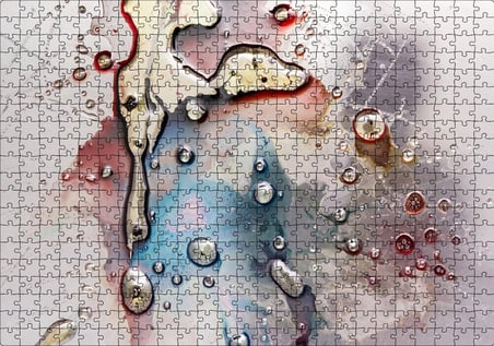 Cakapuzzle Parlak Zeminde Civalı Mürekkep Lekesi Desen Puzzle Yapboz MDF Ahşap