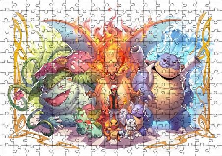 Cakapuzzle Pokemon Karekterler Puzzle Yapboz MDF Ahşap
