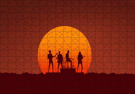 Cakapuzzle Retro Tarzı Daft Punk Müzik Görseli Puzzle Yapboz MDF Ahşap