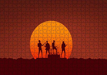 Cakapuzzle Retro Tarzı Daft Punk Müzik Görseli Puzzle Yapboz MDF Ahşap