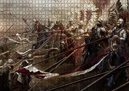 Cakapuzzle Savaş Meydanı Polonyalı Kanatlı Hafif Süvari Görseli Puzzle Yapboz MDF Ahşap
