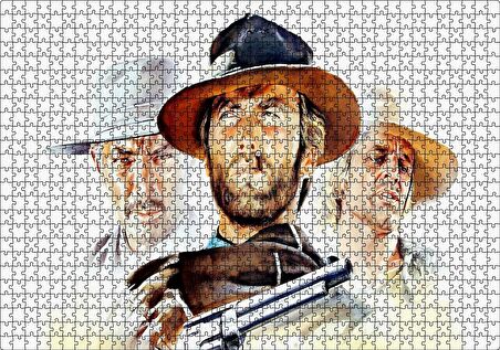 Cakapuzzle Sinema Afişi 1965 Adam Film Clint Eastwood Puzzle Yapboz MDF Ahşap