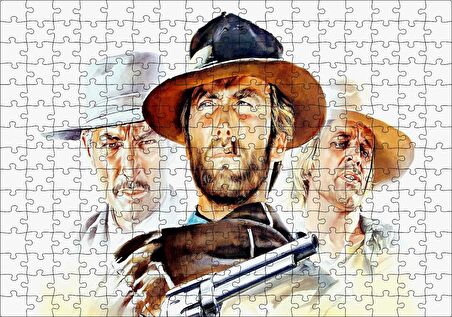 Cakapuzzle Sinema Afişi 1965 Adam Film Clint Eastwood Puzzle Yapboz MDF Ahşap
