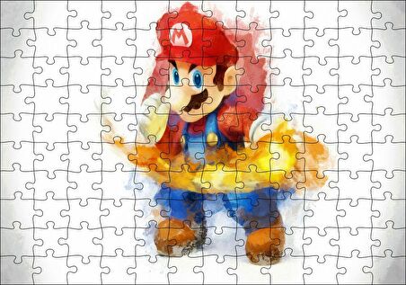 Cakapuzzle Super Mario Çizim Puzzle Yapboz MDF Ahşap