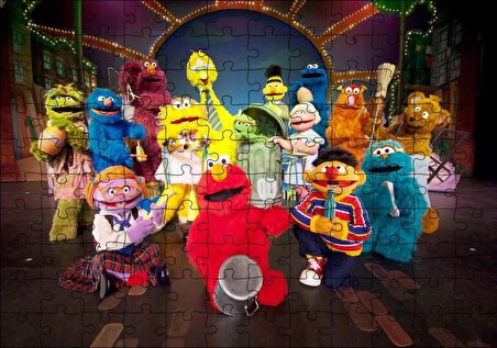 Cakapuzzle Susam Sokağı Karakterler Görseli Puzzle Yapboz MDF Ahşap