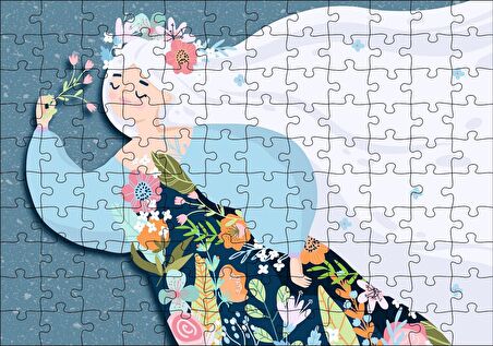 Cakapuzzle Uluslararası Kadınlar Günü Görseli Çizim Puzzle Yapboz MDF Ahşap